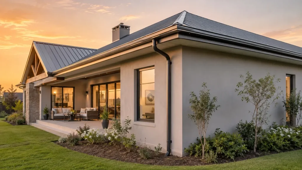 Completed seamless aluminium gutter installation by Hibiscus Gutters